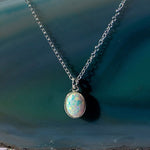 Welo Opal Sterling Silver October Birthstone Necklace