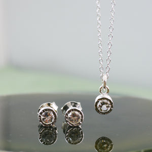 White Topaz Silver November Birthstone Jewellery Set