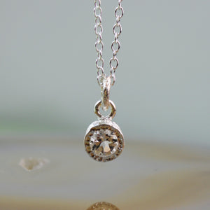 White Topaz Silver November Birthstone Necklace