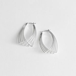 Multi Wire Overlapping Sterling Silver Hoop Earrings