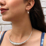 Silver Wire Chunky Choker Necklace