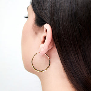 Small Hammered Gold Hoop Earrings - Otis Jaxon Silver Jewellery