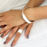 Chunky Sterling Silver Twist Bangle for Women