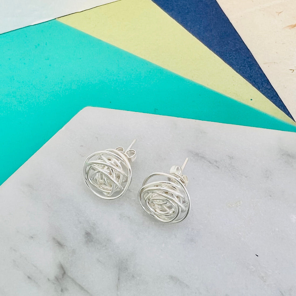 Nest Sterling Silver Stud Earrings