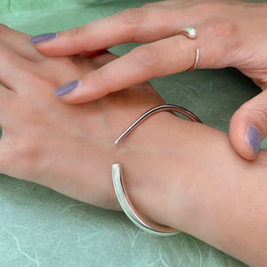 Tapered Sterling Silver Adjustable Bangle