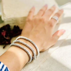 Chunky Sterling Silver Rings Bracelet