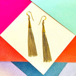 Gold Liquid Tassel Earrings - OTIS JAXON JEWELLERY