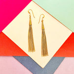 Liquid Gold Tassel Earrings
