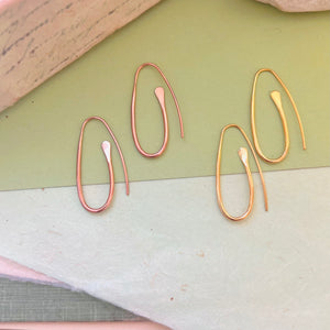 Paperclip Long Silver Drop Earrings