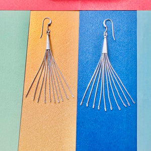 Sterling Silver Liquid Silver Tassle Earrings
