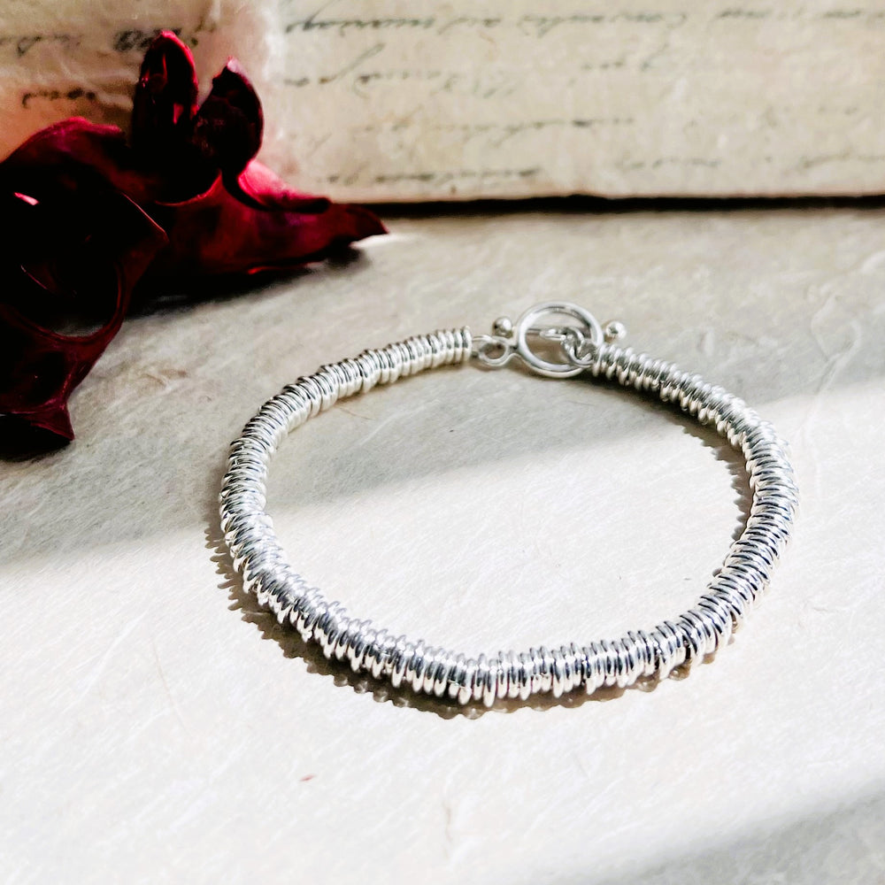 Chunky Sterling Silver Rings Bracelet