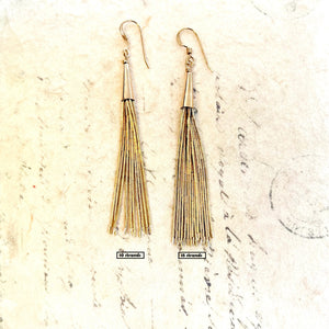 Gold Liquid Tassel Earrings - OTIS JAXON JEWELLERY