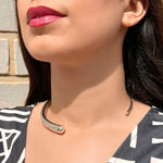 Sterling Silver Tapered Round Choker Necklace