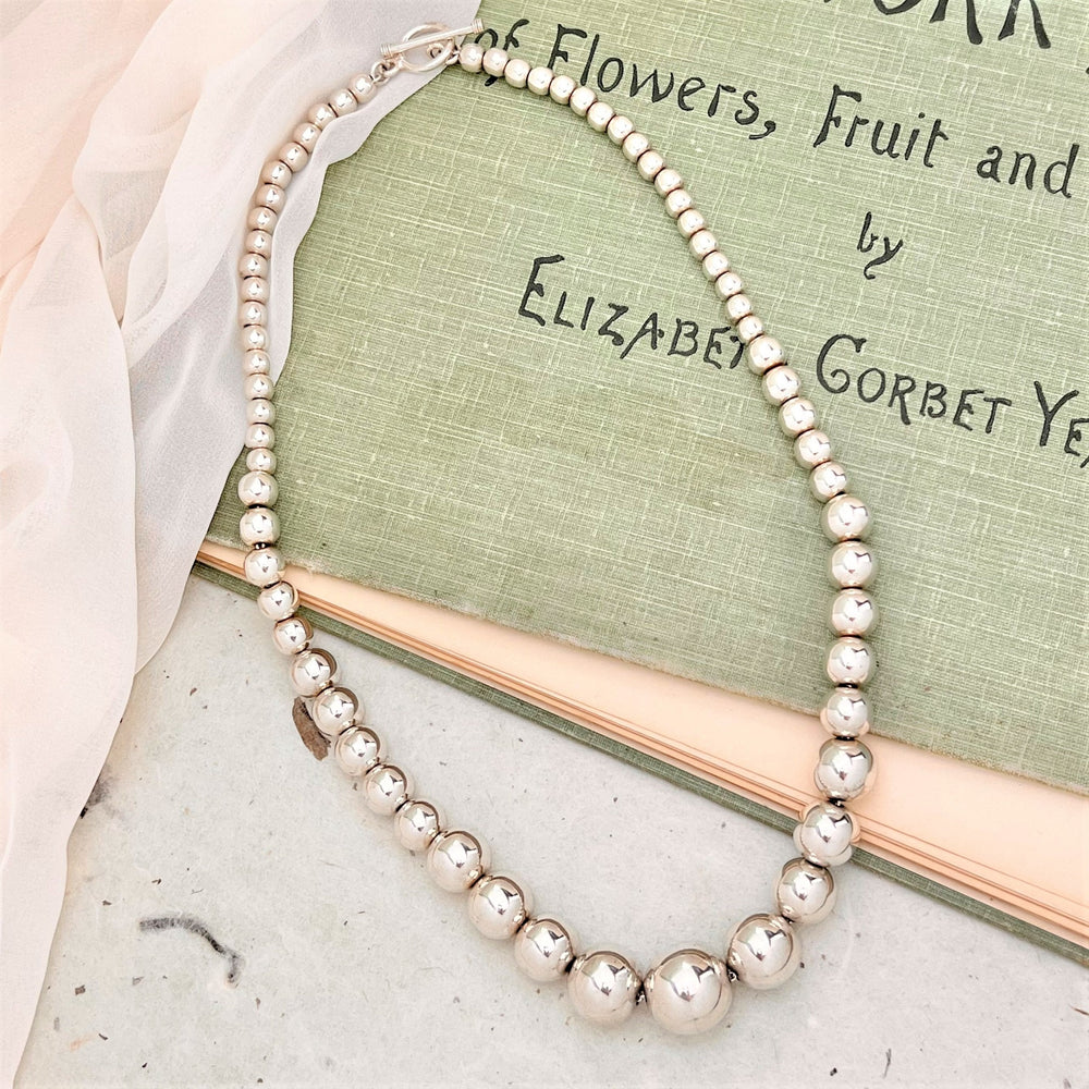 Graduated Sterling Silver Ball Bead Necklace