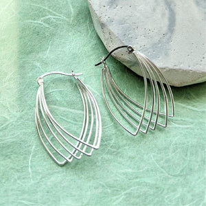 Multi Wire Overlapping Sterling Silver Hoop Earrings