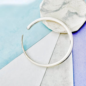 Tapered Sterling Silver Adjustable Bangle