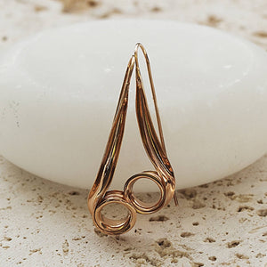 Spiral Ribbon Rose Gold plated Sterling Silver Drop Earrings