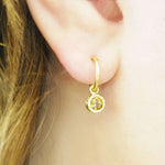 Citrine November Birthstone Gold Plated Silver Huggie Hoop Earrings