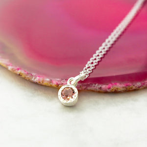 Tourmaline Sterling Silver October Birthstone Pendant Necklace