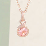 Tourmaline Rose Gold plated Silver October Birthstone Pendant Necklace