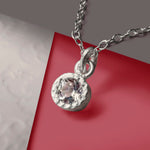 White Topaz Silver November Birthstone Pendant Necklace