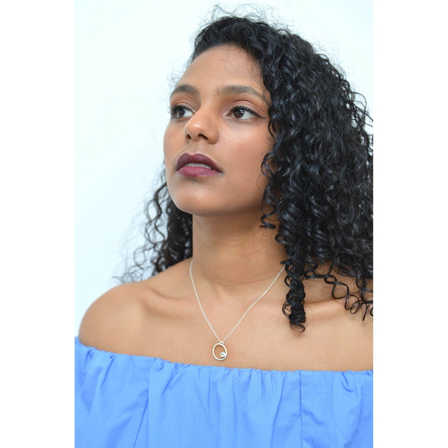 Sterling Silver White Topaz November Birthstone Oval Pendant