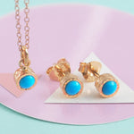 Turquoise Rose Gold Plated Silver December Birthstone Jewellery Set