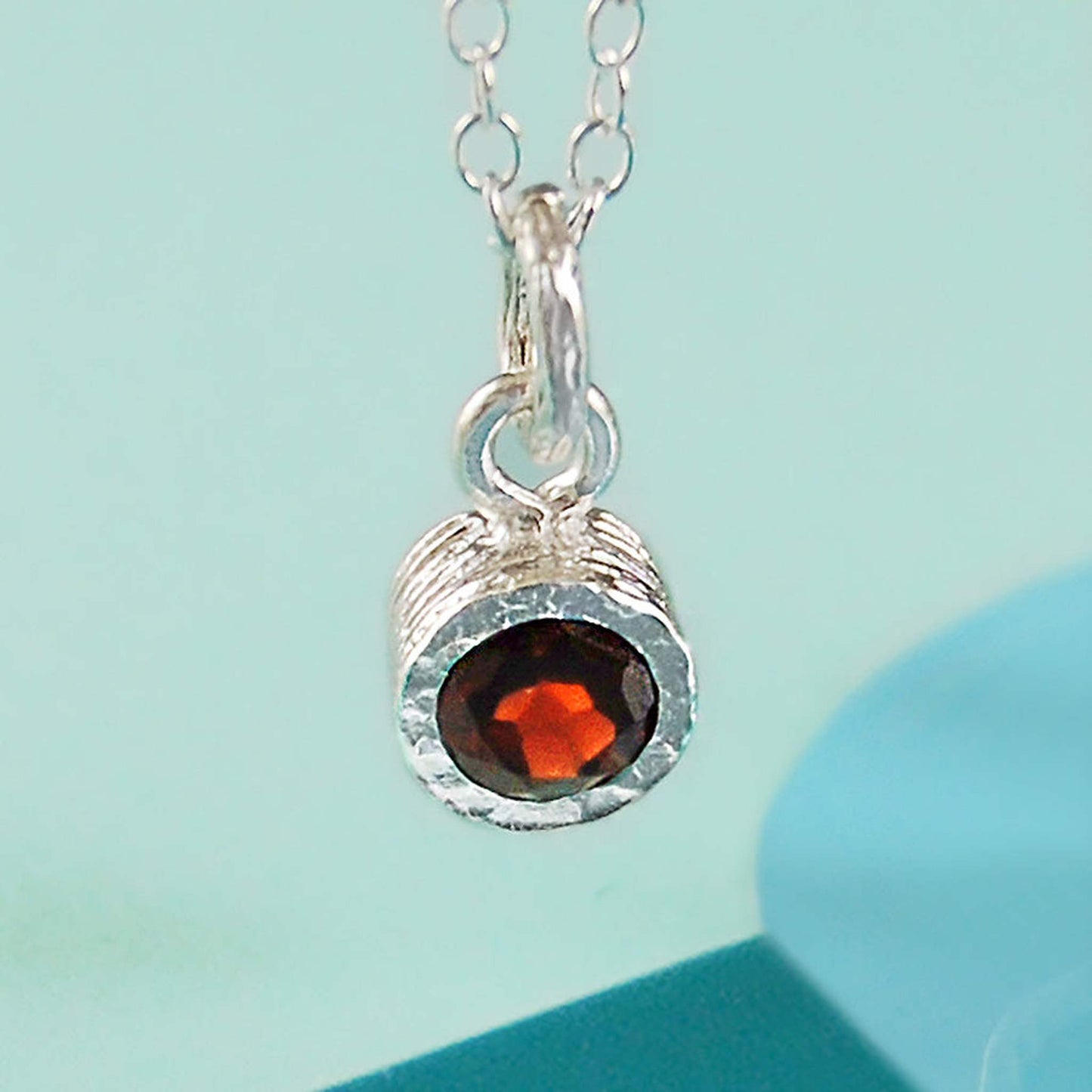 Garnet Sterling Silver January Birthstone Pendant Necklace