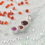 Garnet and Pink Ruby Sterling Silver January Birthstone Necklace