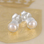 White Pearl June Birthstone 18kt Gold plated Silver Stud