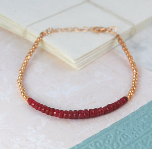 Ruby Birthstone Silver/Gold Friendship Bracelets