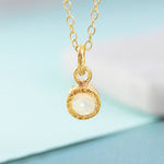 Opal October Birthstone Gold plated Silver Necklace