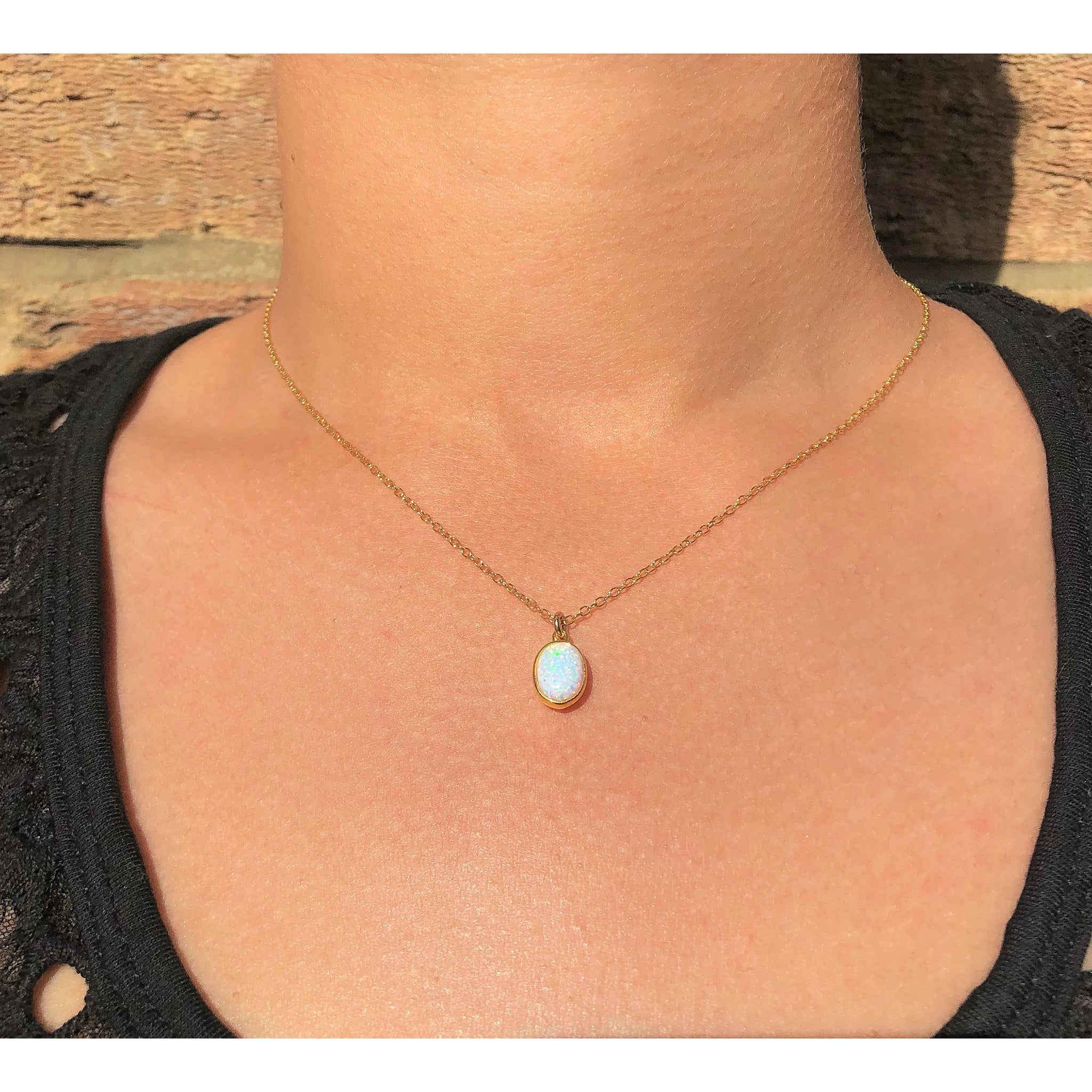 Welo Opal Sterling Silver October Birthstone Necklace – Otis Jaxon