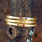 Fine Multi Gemstone Birthstone Gold Stacking Ring