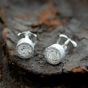 White Topaz Silver November Birthstone Stud Earrings
