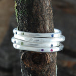 Mixed Birthstone Sterling Silver Stacking Ring