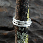 Band Single Textured Silver Stacking Ring