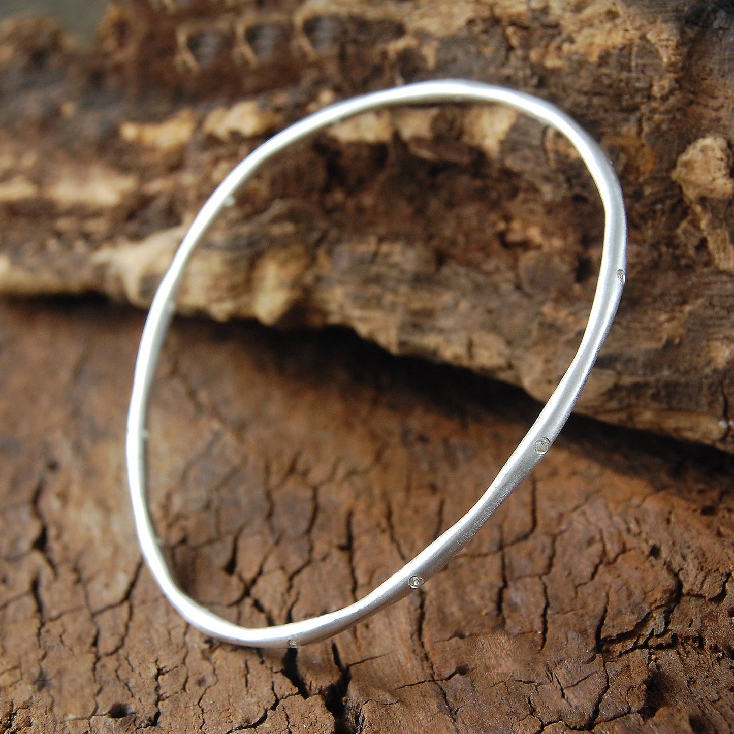 White Topaz  Sterling Silver Gemstone Bangle