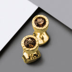 Smoked Quartz 18kt Gold plated  Silver Stud Earrings