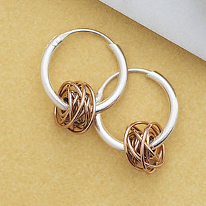 Nest 18kt Rose Gold plated Silver Huggie Hoop Earrings