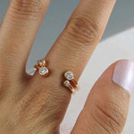Stackable White Topaz Gold Plated Silver Ring