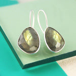 Labradorite Sterling Silver Irregular Drop Earrings