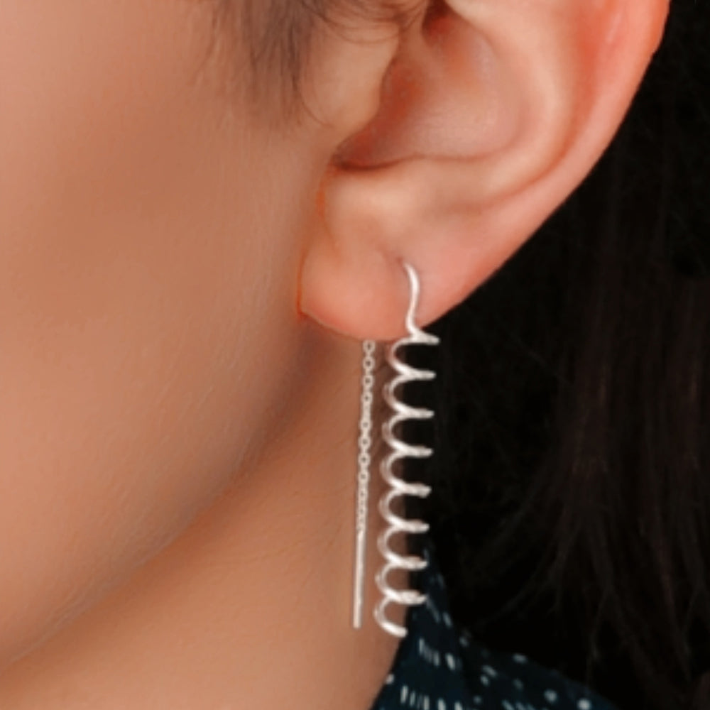 
            
                Load image into Gallery viewer, Sterling Silver Threader Spiral Earrings - Otis Jaxon Silver Jewellery
            
        