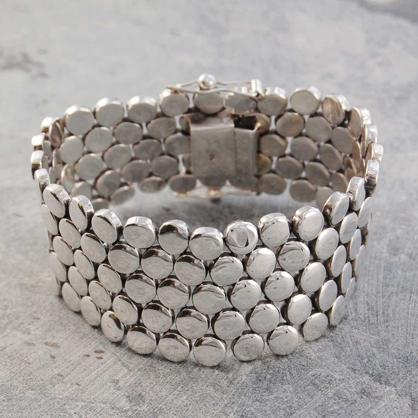Large Scales Chunky Silver Bracelet - Otis Jaxon Silver Jewellery
