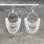 Silver Layered Chain Long Drop Earrings - Otis Jaxon Silver Jewellery