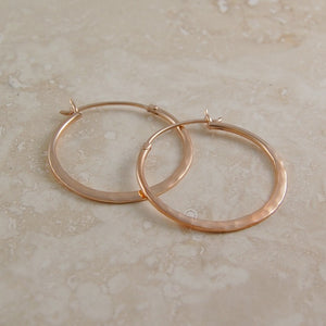 Small Hammered Rose Gold Hoop Earrings - Otis Jaxon Silver Jewellery