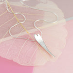 Small Curved Silver Heart Pendant Necklace - Otis Jaxon Silver Jewellery