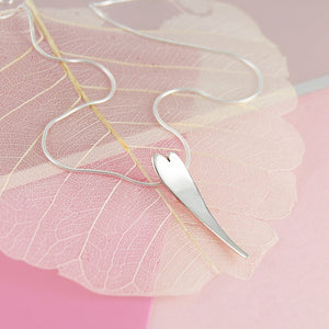 
            
                Load image into Gallery viewer, Small Curved Silver Heart Pendant Necklace - Otis Jaxon Silver Jewellery
            
        