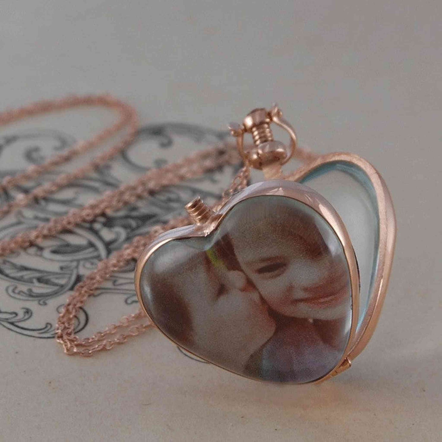 Vintage Rose Gold Heart Locket - Otis Jaxon Silver Jewellery