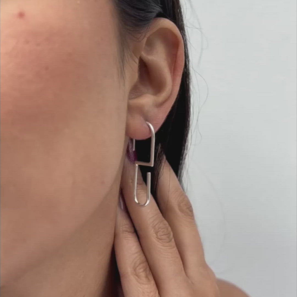 
            
                Load and play video in Gallery viewer, Modern Geometric &amp;#39;S&amp;#39; Sterling Silver Drop Earrings
            
        